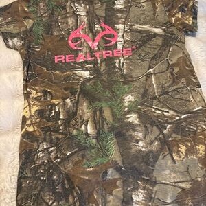 Realtree Camo Short Sleeve Tee with Pink Logo